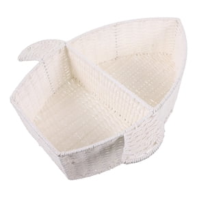 Woven Wall Shelf Organizer with Paper String and Iron Frame, Stylish Home Storage Solution for Various Rooms