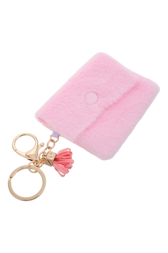 Tiny Backpack Keychain Pink Plush Zinc Alloy for Girls Women 1Pcs 6.4x2.8x0.8in