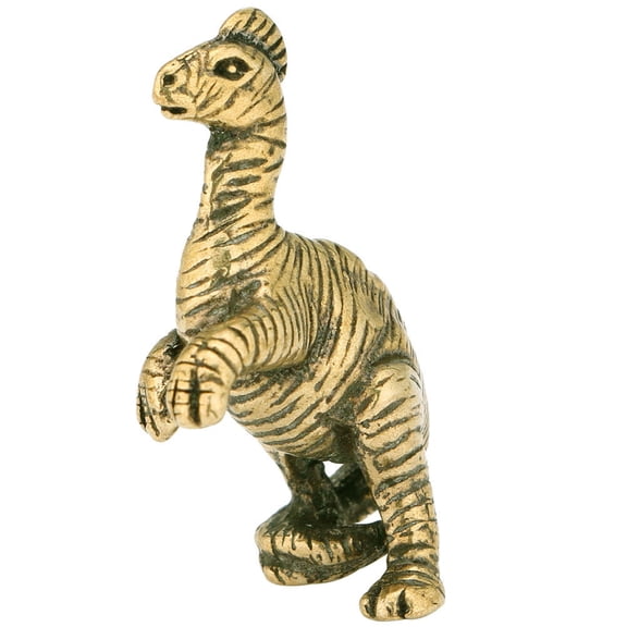 WEUVEB Brass Dinosaur Adornment Small Metal Figurine with Fine Workmanship and Golden Finish