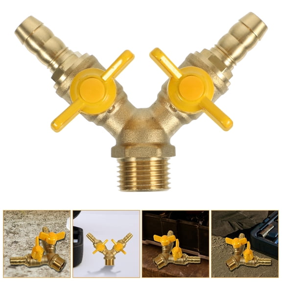 HOMEMAXS Brass YShaped 3Way Ball Valve for Pipe Golden Color Ensures Durability and Precise Gas Flow Control