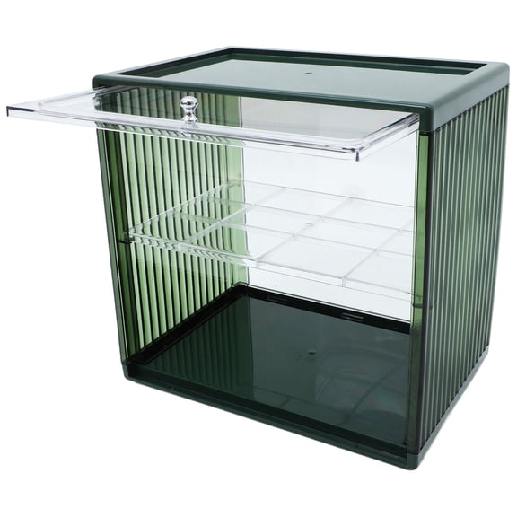 HOMEMAXS  Bread Box Clear Double Layer Bead Case Kitchen Desktop Organizer Box Breads Snack Storage Container