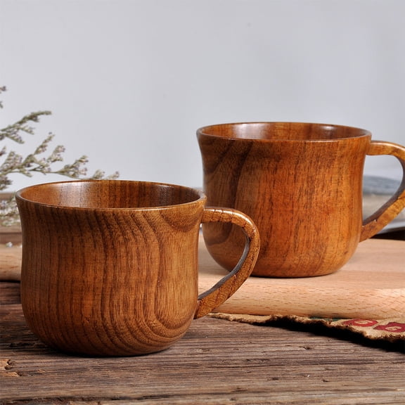 IFANLANDOR Cup Reusable Jujube Wood Mug Brown 1Set