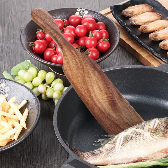 VERDANVERSE Kitchen Tool Long Handle Wood Spatula 1Pcs