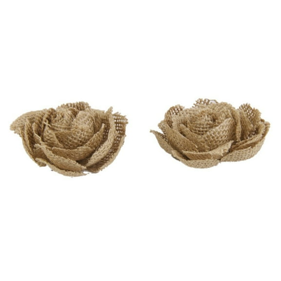 BEADCEST 6PCS Rustic Wedding Decor Burlap Rose Flowers for Craft Enthusiasts