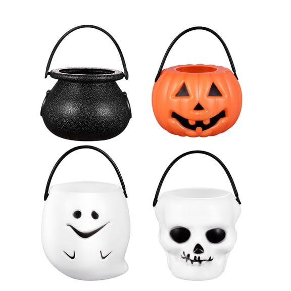 Cabilock 12pcs Halloween Candy Buckets Trick Or Treat Candy Pots Snack Buckets Party Favors Holder
