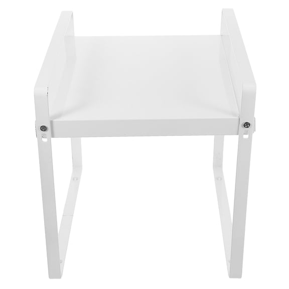 HOMEMAXS White Iron Kitchen Cabinet Shelf Organizer with Adjustable Dimensions for Home Use