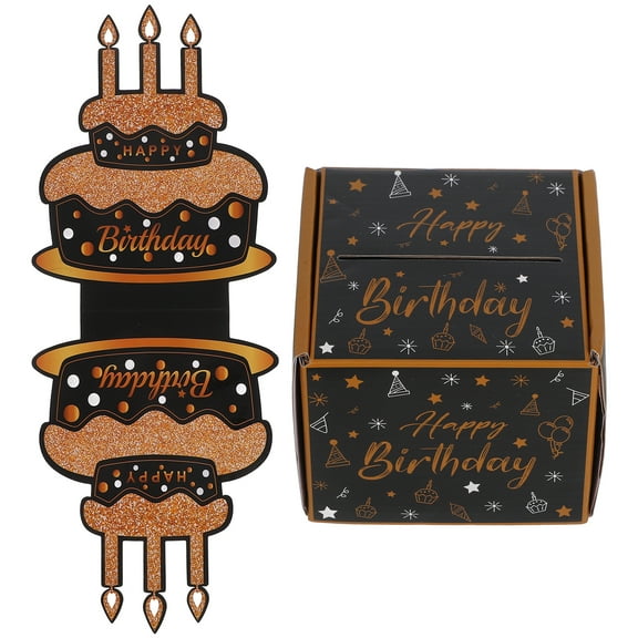 Cake Money Box With Happy Birthday Cake Topper Cake Money Pulling Box Party Favors Box