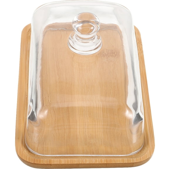 HOMEMAXS Khaki Cake Tray with Dome Lid Stand for Cold Drinks, Cocktails, Fruit Display and Decorative Serving