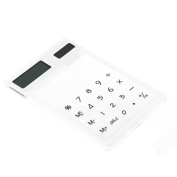 Minkissy Solar Powered 8 Display Transparent Calculator Rectangular Shape for Home and Office Use
