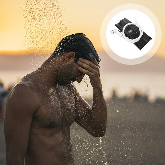 HOMEMAXS Camper Camping Portable Shower Camping Shower Water Bag Travel 94x7.5cm Black