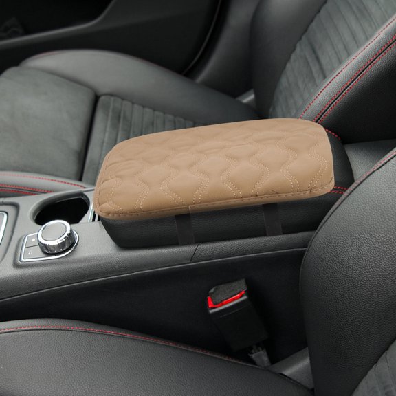 HOMEMAXS Car Cover Console Armrest Mat 30.00X21.00X2.50CM Beige
