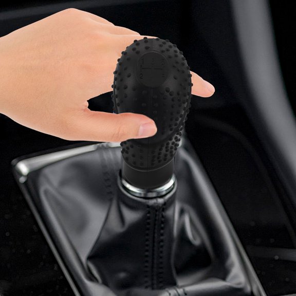 WEUVEB Car Gear Shift Knob Cover Black 1Pcs 3.74X2.56X1.77in Silicone