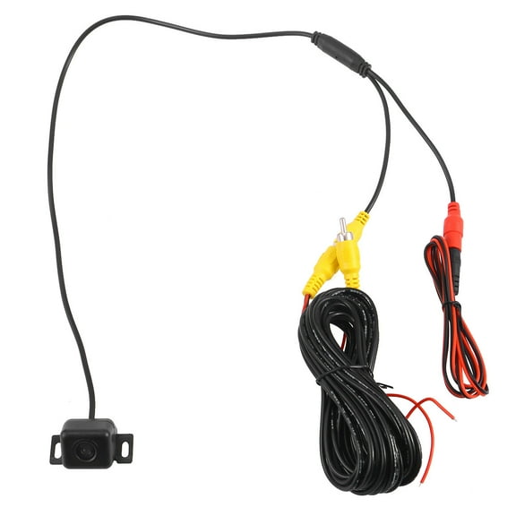 HOMEMAXS Car Rear View Camera Backup Camera License Plate Mount Built-in Distance Scale Lines Waterproof 170Wide Angle Night Vision 480 Resolution Bar Cam