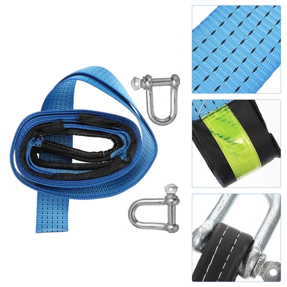 HOMEMAXS Car Traction Rope Tow Cable Snatch Reflection Tape Automotive Blue