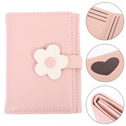 WEUVEB Cute Pink Flower Wallet - Lightweight PU , Plenty of Room for Cards