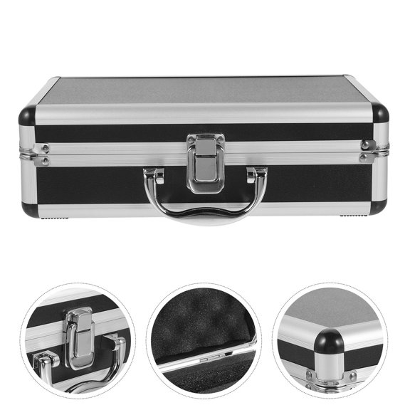HOMEMAXS Carrying Storage Microphone Box Fashionable Microphone Case Travel 30x17cm Black
