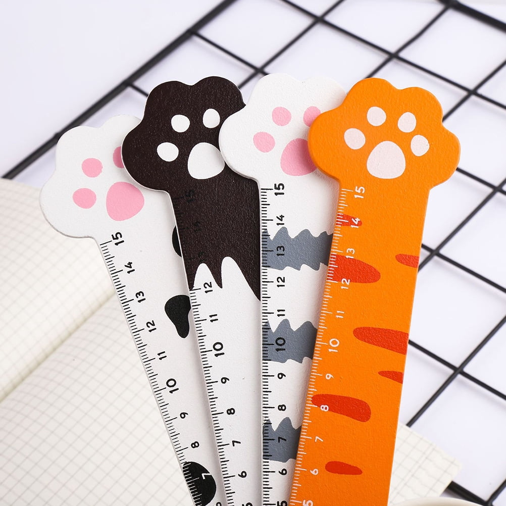 Mini Fat Cat Ruler HOMEMAXS Cartoon Cat Shape Wooden Rulers for Measuring Use Assorted ...