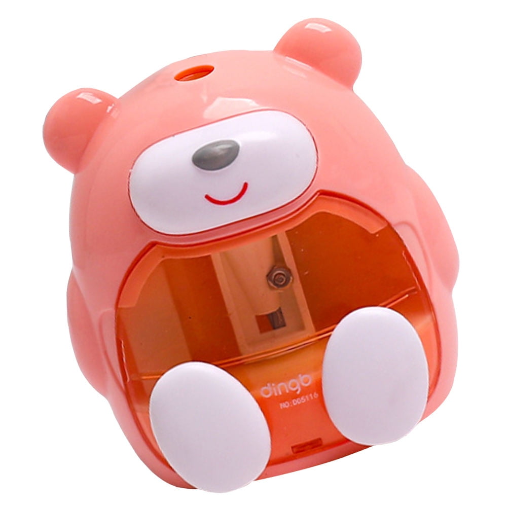 SILENRADAWN Bear Shape Electric Pencil Sharpener Stainless Steel 1 Set 3.5x2.6in