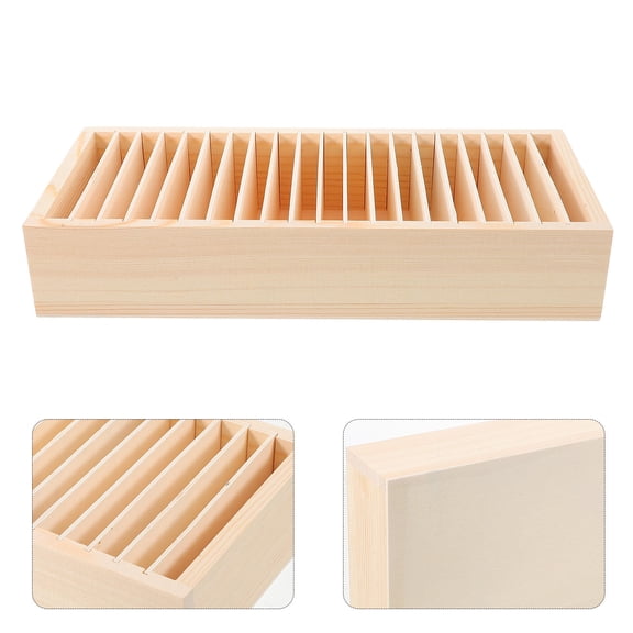 HOMEMAXS Case Wooden Storage Box Business Card Storage Box Miss 32.00X14.00X5.20CM Yellow