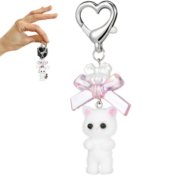 HOMEMAXS Cat Key Chain Cute Cat Keychain Plush Keychains Cartoon Keychains Plush Animal Charms Kawaii Accessories