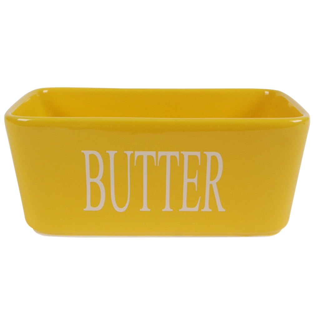HOMEMAXS Ceramic Butter Dish Butter Keeper Container Rectangle Butter Dish Butter Cutting