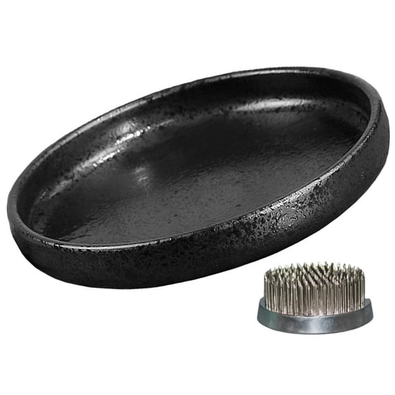 HOMEMAXS  Ceramic Flowerpot Kit Arrangement Floral Plant Pins Pots for Plants Frog Black