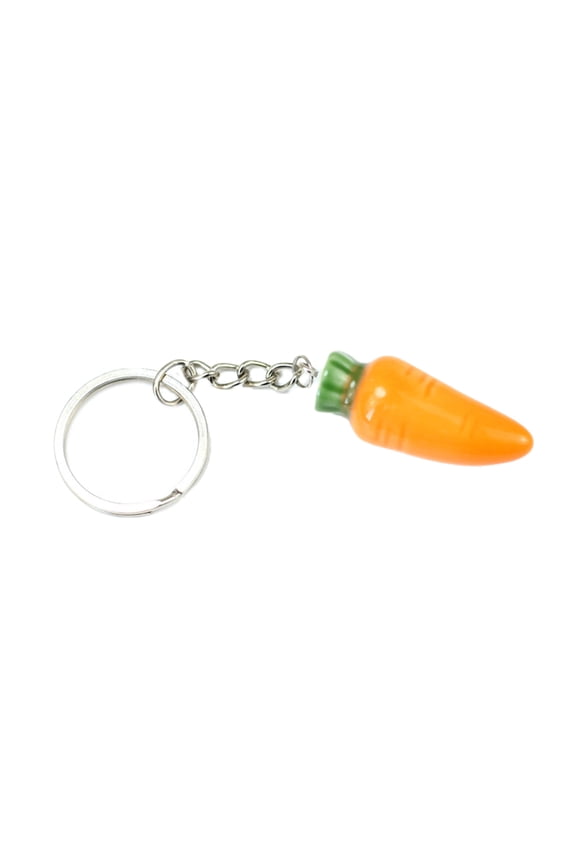 Ceramic Keychain Creative Keyring Handbag Decor Hanging Pendant for Purse Bag Car Key (Carrot)