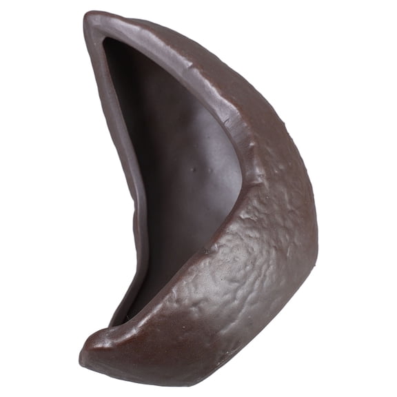 HOMEMAXS Ceramic Planter Pot for Indoor Plants with Creative Moon Design and Drainage Hole Brown 7.5 Inches