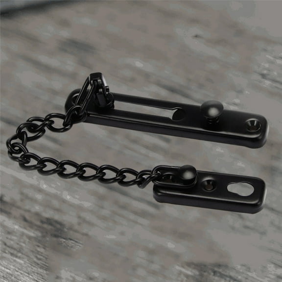 HOMEMAXS Chain Door Lock Stainless Steel Security Door Chain Guard Latch Lock for Home Hotel (Black)
