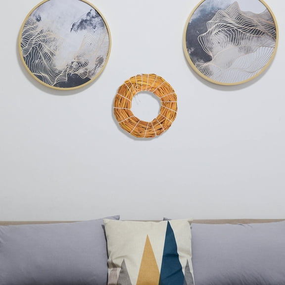 VERDANVERSE Fall Straw Wreath Wreath Base Beige Cotton Rope 1Set for Autumn and Fall Decorations