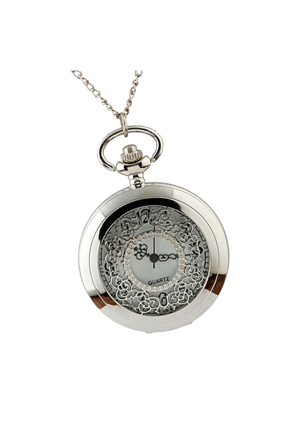 Classic Simple Design Quartz Pocket Personality Watch for Decoration Use Silver
