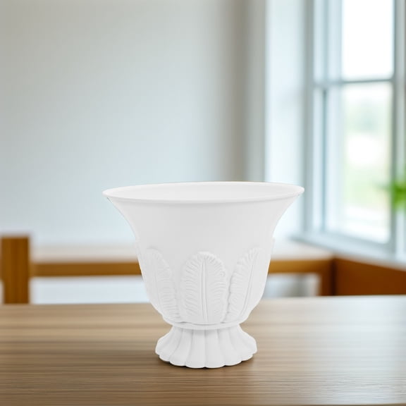 WEUVEB Outdoor Vase for Porch White Garden Planter Tall Urn for Garden and Wedding Decoration