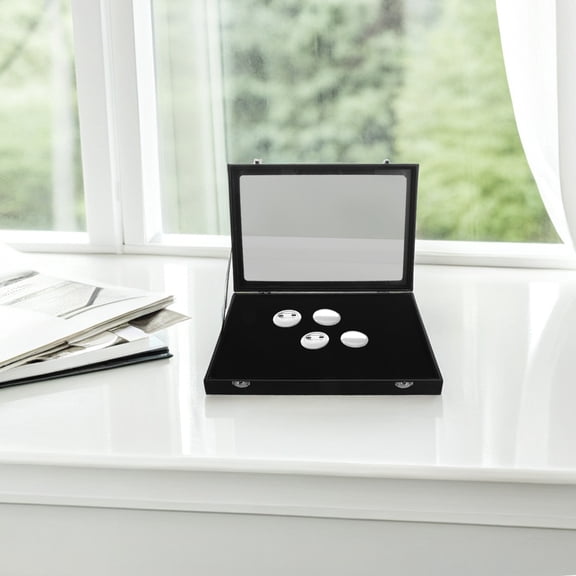 HOMEMAXS Clear Brooch Storage Box Lapel Pin Display Case Desk Medal Display Jewelry Organizer Collection Display Box Medal Display Case