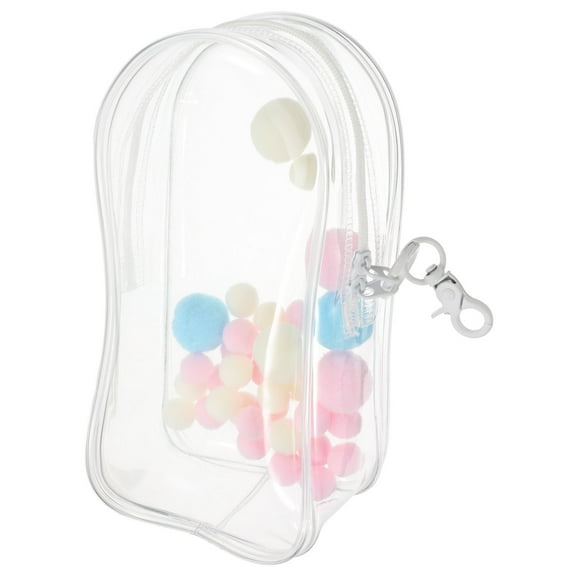 Clear Figures Display Bag With Balls Portable Figures Storage Bag Keychain, Mini Doll Hanging Zipper Closure Dustproof Collectibles Case For Mini Figures Dolls