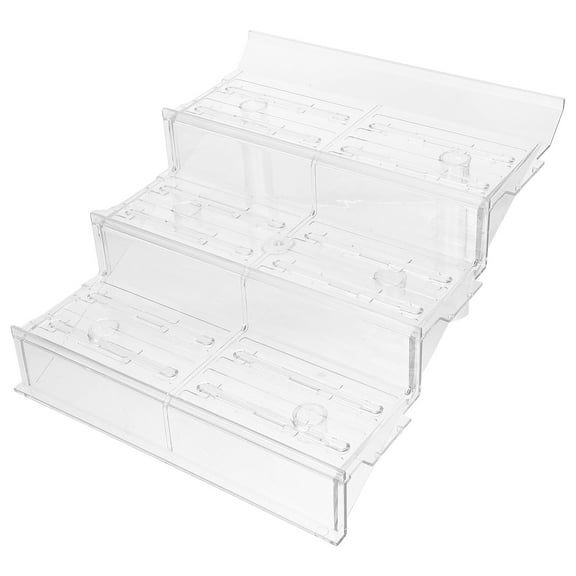 Clear Tiered Fruit And Vegetable Display Rack For Supermarket Refrigerated Counters Produce Stand For Quick Setup