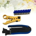thumbnail image 1 of HOMEMAXS Coaxial Compression Tool Coax Cable Crimper Kit Adjustable RG6 RG59 RG11 75-5 75-7 Coaxial Cable Stripper with 20 PCS F Compression Connectors, 1 of 8