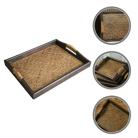 HOMEMAXS Coffee Plastic Serving Tray for Storage with Smooth Surface Easy to Clean for Home Restaurant Hotel Buffet 16.5x11.5 Inches