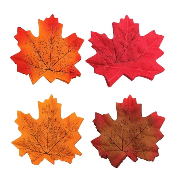 HOMEMAXS 200pcs Colorful Artificial Maple Leaves for Home Decoration, Bright Fall Colors Vivid Cloth Leaves Assorted for Seasonal Decor
