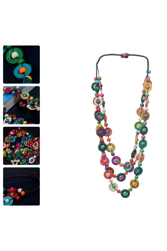 Coconut Necklace Bohemian Style Wood Women Wedding