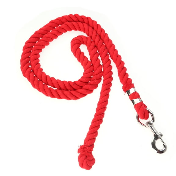 Cotton 2 Metre Lead Rope With Trigger Clip Snap Hook (Red)