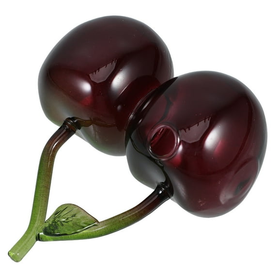 Creative Cherry Shaped Glass Vase Unique Decorative Flower Planter Hydroponics Bud Vase, Small Fruit Shaped Centerpiece for Home and Office