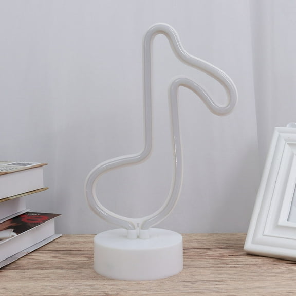Creative Neon Sign with Musical Note Shape Warm White LED Light for Home Party Decoration 10.5 Inches