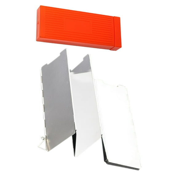 WEUVEB Camping Windshield Plated Silver Foldable Lightweight Portable Windproof Shield for Outdoor Use