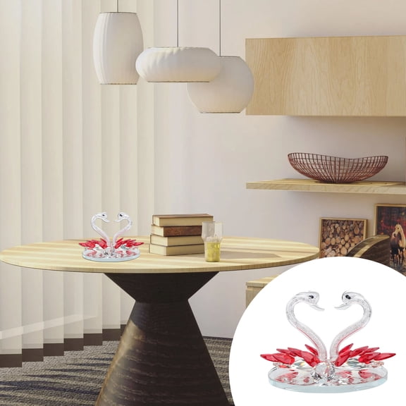 Crystal Swan Simulation Crystals Decor Decoration Lovers Red