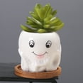 thumbnail image 1 of HOMEMAXS Cute Octopus Ceramic Planter for Cactus and Succulents White Color Great for Desk Decoration 3.5 Inches, 1 of 8