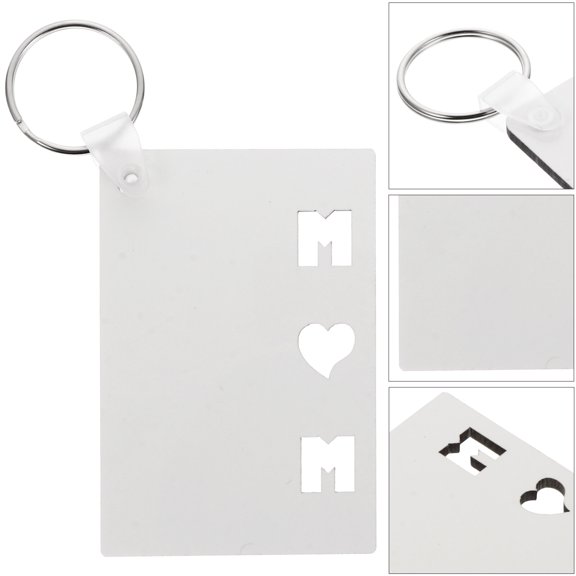 HOMEMAXS DIY Blank Key Chain for Heat Transfer Perfect for Custom Pictures Lightweight Durable 6 Pieces White
