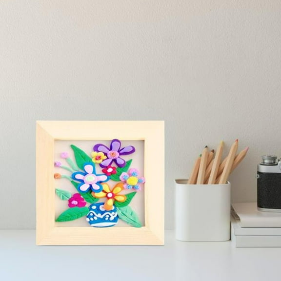 HOMEMAXS DIY Wooden Picture Frame for Decor Beige Color Safe and Wood Craft 4 Pieces