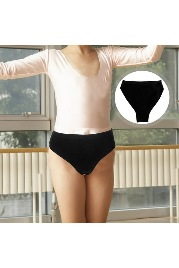 Dancing Underwear Kids High Cut Cotton Ballet Briefs for Girls Comfortable and Breathable Gymnastics Briefs Seamless Underwear Size L