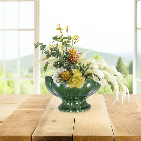 HOMEMAXS Decorative Ceramic Flower Pot Minimalist Flower Arrangement Supplies Elegant Flower Bowl for Centerpieces High-Temperature Fired Ceramic Flower Vase Artistic Flower Arrangement Pot