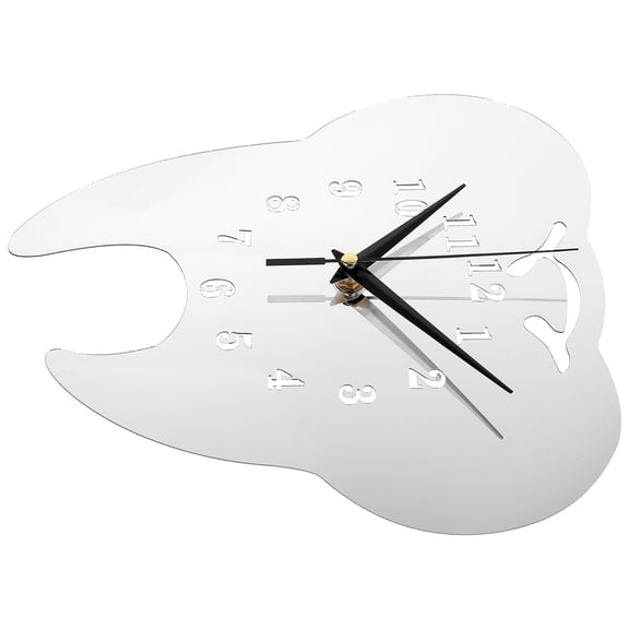 HOMEMAXS  Decorative Hanging Clock Rattan Tooth Shaped Vintage Silver